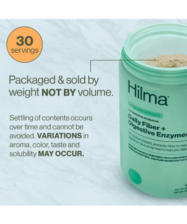 Hilma Daily Fiber and Digestive Enzymes Fiber Supplement Powder with Prebiotics and Enzymes Formulated with Psyllium Husk and Acacia Gluten Free Vegan FSA Eligible Digestive Support 30 Servings Daily Fiber Powder - 30  - Buy Online on GoSupps.com