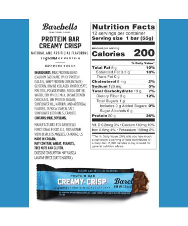 Buy Creamy Crisp Protein Bar - Barebells 1.9 Oz (24 Bars) | Delicious 20g High-Protein Snack - International Shipping Available - Buy Online on GoSupps.com