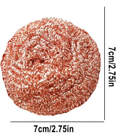 Copper Wire Cleaning Dishes Scrubber - 7x7x4cm Wire Metal Copper Scourer Pads | Heavy Duty Sponge Scourer Wool Brush Dish Scrubber Non-Stick Pot Copper Wire Ball Scourer for Cleaning Pan - Buy Online on GoSupps.com