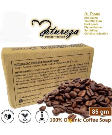 Handmade Organic Coffee scrub soap Anti Acne Anti aging 90g - Buy Online on GoSupps.com