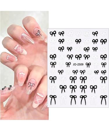 CHANGAR 6 Sheets Starlight Nail Stickers Black White Star Bow Heart Nail Decals Bowknot Nail Design Starlight Nail Supplies for Women Manicure Nail Decoration Accessories - Buy Online on GoSupps.com
