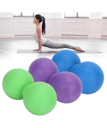 Verdant Touch Peanut Massage Ball - Silicone Yoga Training Tool for Muscle Relaxation | Fitness Equipment in Purple Green & Blue - Buy Online on GoSupps.com