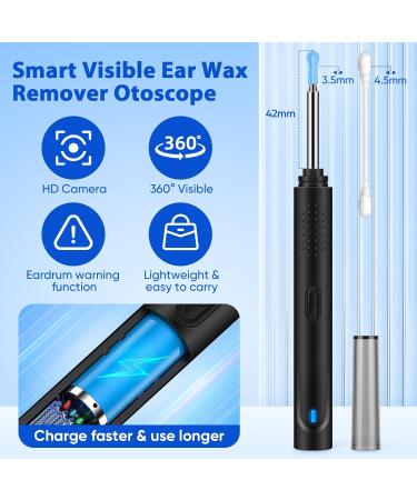 Blumway 1080p HD WiFi Ear Wax Removal Otoscope Kit - 6 LED Ear Cleaner for Adults Kids & Pets - 8 Piece Manual Ear Set Compatible with Smart Devices - Buy Online on GoSupps.com