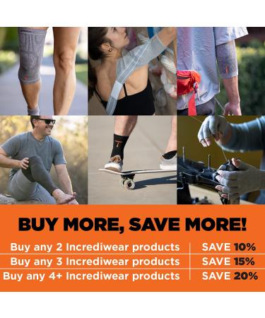 Incrediwear Ankle Sleeve - Joint Pain Relief & Support for Sprained Ankles, Arthritis, Inflammation - Grey X-Large for Women & Men - Buy Online on GoSupps.com