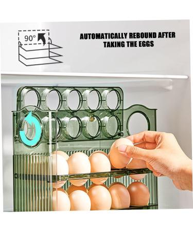 Egg basket egg rack transparent egg storage box refrigerator storage side door storage box household three-layer egg box /3098 Clear Green - Buy Online on GoSupps.com