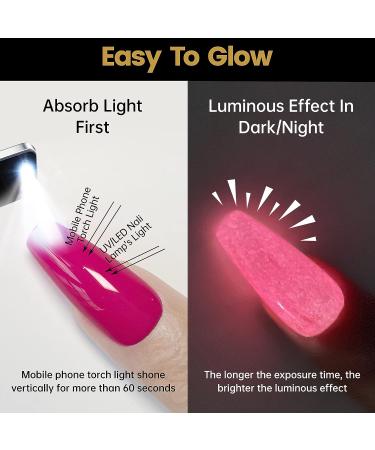 YTD Likomey Glow in the Dark Gel Nail Polish 15ml Neon Orange - Luminous UV Manicure Gel for Fluorescent Bright Nails | 0.50 Fl Oz - Buy Online on GoSupps.com