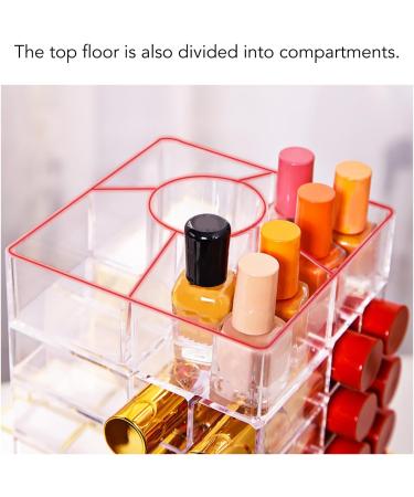 Cosmetic Lipstick Tower 360 Degree Rotating Display 53 Slots Large Capacity Lip Gloss Storage Organizer Transparent for Storage - Buy Online on GoSupps.com