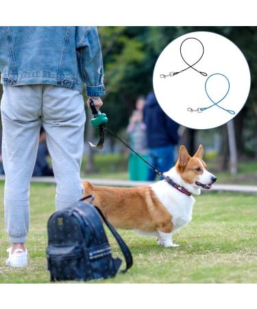 2 Pack Chew Proof Dog Leash Extension Metal Cable Lead Non-Tangle Connect Leash for Any Leash Heavy Duty Dog Leash Extender for Collar & Harness (Black+Blue) - Buy Online on GoSupps.com