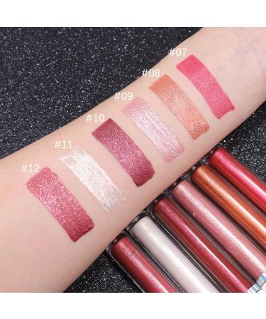 Buy Floral White Metallic Shimmer Glitter Lip Gloss - Long Lasting Waterproof Liquid Lipstick | 1Pc Sparkly Lip Stain Makeup Set for Women - Buy Online on GoSupps.com