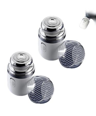 Portable Multifunctional Capsule Shaver 2024 New Mini Shavers for Men Type-C Charging Washable Automatic Men's Electric Shaver Mini Portable Electric Shaver (White2Pcs)