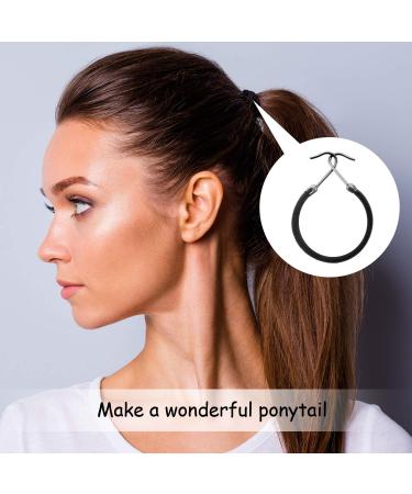 15 Pieces Black Ponytail Hook Rubber Bands - Elastic Hair Holders for Women | Hair Styling Accessories - Buy Online on GoSupps.com