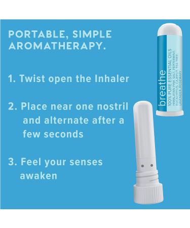 MOXE Breathe Himalayan Salt Inhaler - Clear Congestion, Boost Focus, Improve Breathing | Peppermint, Lavender, Tea Tree Essential Oils | Natural Aromatherapy | 3 Pack - Buy Online on GoSupps.com