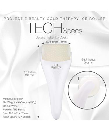 Project E Beauty Ice Roller Cold Therapy | Face Eye Body Massager for Puffiness, Wrinkles, Dark Circles & Muscle Pain Relief - Buy Online on GoSupps.com