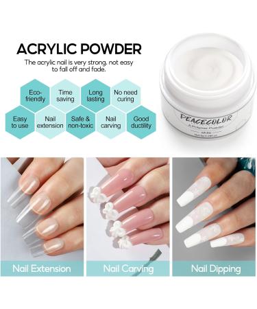 PEACECOLOR 8G 2PCS White Acrylic Powder Set Acrylic Nail Kit Professional Acrylic Nail Powder Long Lasting for Extension Nail Art Acrylic Nail Supplies Sets for Nails Beginners Home DIY Use color 177 - Buy Online on GoSupps.com