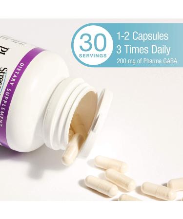 Natural Factors Stress Relax Pharma GABA 100 mg - 60 Vegetarian Capsules for Calm & Relaxation - Buy Online on GoSupps.com