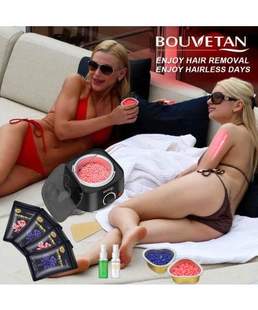 Bouvetan Waxing Kit for Women - 14oz Hard Wax Beads - Full Body Hair Removal - Painless & Easy Brazilian Wax Kit - Lavender Scent - Buy Online on GoSupps.com