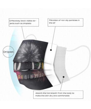 ZQP BEUU 10PCS Adult Outdoor Gear 2021 Happy New Year Disposable 3-Ply Disposable Face Mack Face Covering Bandana for Outdoor - Buy Online on GoSupps.com