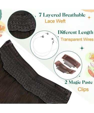 Easyouth Ombre Wire Hair Extensions: Brown to Ash Blonde Fish Line Hair 12 Inch 70g - Balayage Brown Hair Extension - #2/6/18 - Buy Online on GoSupps.com