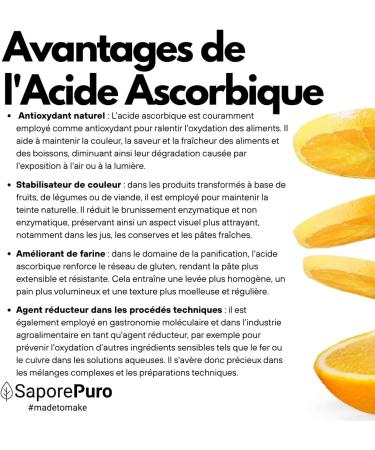  SaporePuro Vitamin C Powder L-Ascorbic Acid 1kg - Buy Online on GoSupps.com