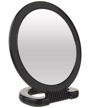 Diane Plastic Handheld Mirror  Magnifying 2-Sided Vanity Mirror with Folding Circle Handle and Stand for Hanging  Medium Size, 6x 10 for Travel, Bathroom, Desk, Makeup, Beauty, Grooming, D1014