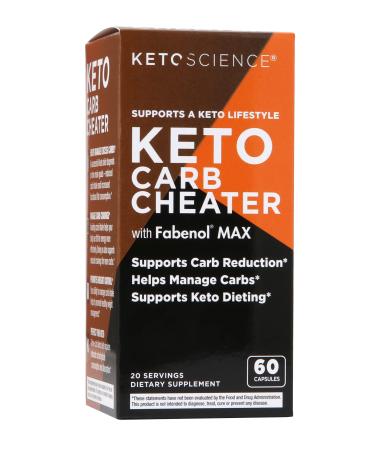 Keto Science Keto Carb Cheater, Supports Carb Reduction, Helps Manage Carbs, Supports Keto Diet, Keto Cheat Meal, Eat Carbs While On Keto, with White Kidney Bean Extract, 20 Servings, Orange
