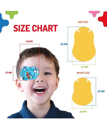 OPTHOPATCH Kids Eye Patches - Boys Fun Design - 40 Latex Free Hypoallergenic Cotton Patches for Amblyopia & Cross Eye- with 3 Reward Chart Posters - Buy Online on GoSupps.com