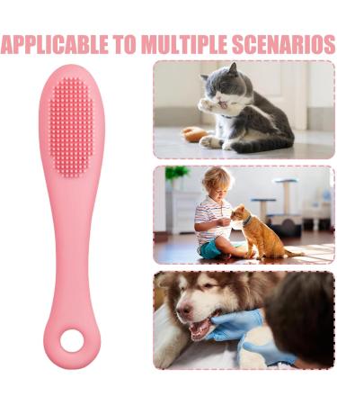 Soft Chin Brush for Pet | Grooming Chin Scrubber Soft Chin Brush | Non-Slip Cleaning Brush Finger Multifunctional Pet Supplies for Cats Pink - Buy Online on GoSupps.com