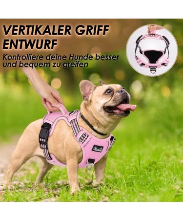 Eyin Adjustable Dog Harness for Small Dogs - Breathable Reflective Padded & Handle - Perfect for Daily Training (Pink Size S: Neck 32-46cm Chest 35-63cm) - Buy Online on GoSupps.com