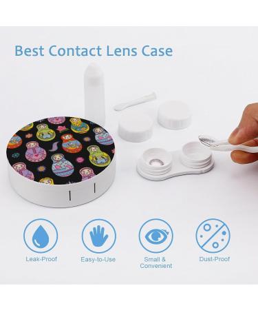 Colorful Flower Matryoshka Dolls Contact Lens Case | Portable Travel Lens Box with Mirror Shop Now - Buy Online on GoSupps.com