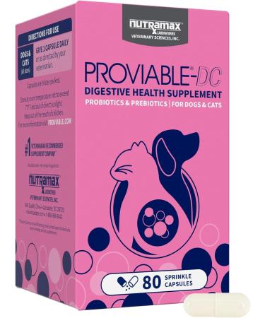Nutramax Proviable Health Supplement for Cats and Dogs 80 Count