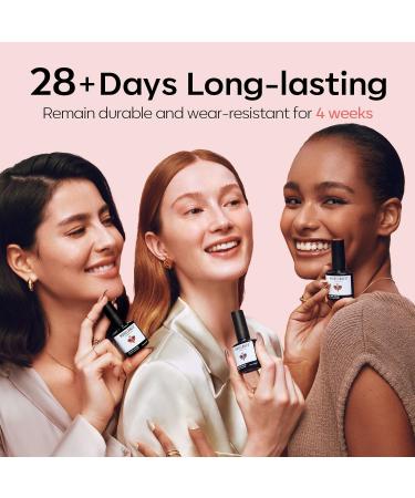 Modelones Gel Nail Polish Set 2 PCS 15 ML Sheer Jelly Nude Pink Translucent Glitter Gel Polish Set for Nail Art DIY Shimmer French Manicure at Home for Women Girls - Buy Online on GoSupps.com