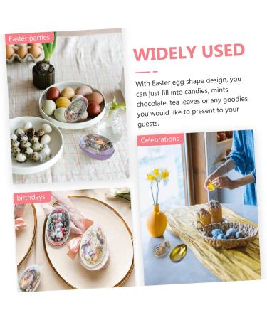 VILLCASE 4pcs Box Easter Egg Candy Box Dinning Table Decor Easter Tin Festival Candy Case Cartoon Tea 11.5x7cm As Shown - Buy Online on GoSupps.com