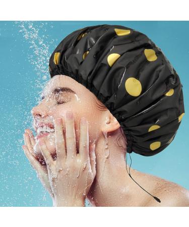 Adjustable Satin Lined Shower Cap for Curly Hair | Waterproof & Large | 100% Silky Satin Interior | Hair Protection for Women and Men - Buy Online on GoSupps.com