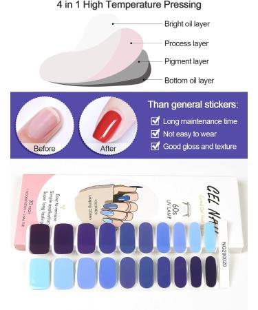 Kalolary Purple Gel Nail Polish Strips - 20 Stickers | Self-Adhesive, Full Wraps with Nail File | UV/LED Lamp Required - Buy Online on GoSupps.com