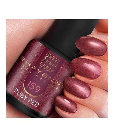 Shayenne Made in Germany Shellac Gel Nail Polish 15 ml for UV LED Lamp 159 Ruby Red Shimmer Gel Nail Polish for UV Nail Lamp LED Nail Polish Gel Polish Nail Gel