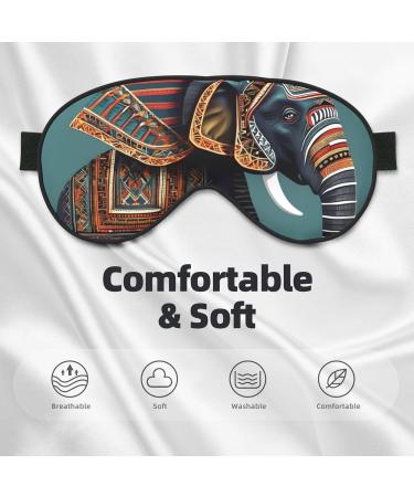 Aztec Elephant Pattern Soft Eye Mask - Sleep Mask for Travel | Comfortable Eye Mask for Women & Men - Buy Online on GoSupps.com