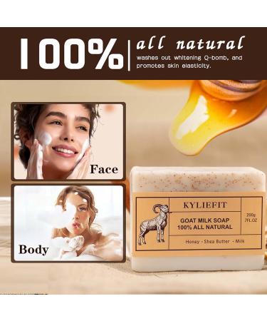 AILKE BOOST LUSTER Natural goats milk soap bar with honey shea butter brightens moisturizes exfoliates nourishes for soft healthy skin improves dull skin for face body hands 200 g pack of 5 - Buy Online on GoSupps.com