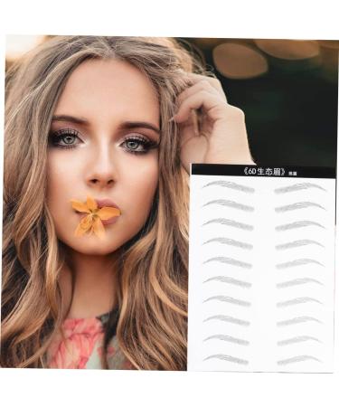 FOYTOKI 2 Pairs Simulation False Eyebrows Sticker Imitation Natural Brow Clear 21.00X15.00X0.01CM Black - Buy Online on GoSupps.com