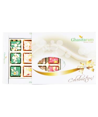 Ghasitaram Gifts Indian Sweets - Sweets Exotic Assorted Kaju Squares Box -300gms