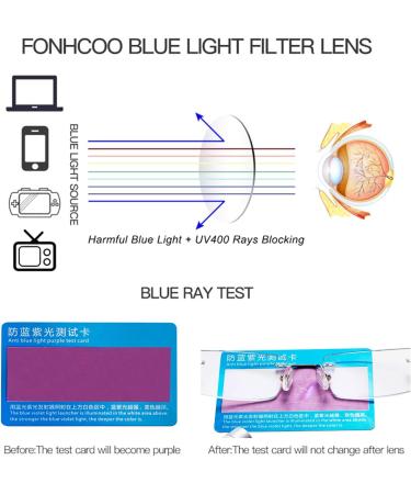 FONHCOO Blue Light Blocking Glasses - Unisex Lightweight Frameless Rectangle - Anti Blue Ray for Computer & Gaming - Stylish Black Design - Buy Online on GoSupps.com
