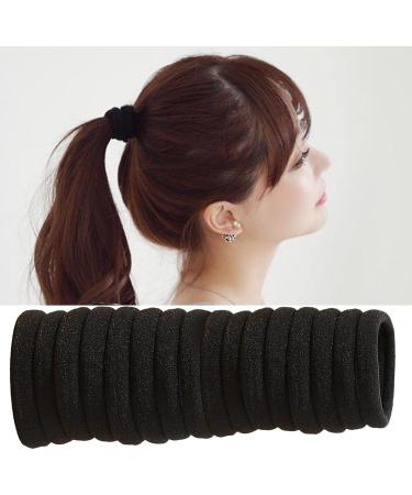 Paodduk Black Hair Bands Seamless Hair Tie Ponytail Holders | Hair Scrunchies Non Damage Ponytail Holders For Fine Hair Thick Hair Straight Hair Thin Hair - Buy Online on GoSupps.com