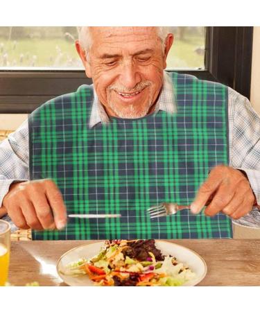 Fovolat Bib For Adults | Washable Eating Bib Waterproof Clothing Protector Washable Reusable Large Bibs Adult Bibs With Food Green - Buy Online on GoSupps.com