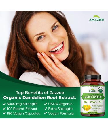 Zazzee USDA Organic Dandelion & Milk Thistle Supplements | 10:1 Organic Dandelion Root Extract Plus 50:1 Milk Thistle Extract Capsules | Liver Cleanse Detox Bundle - Buy Online on GoSupps.com