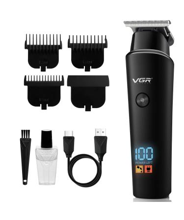 VGR Beard Trimmer Men's Cordless Hair Clippers - Rechargeable Electric Shaver with 500 min Battery - Grooming Kit for Professional Precision Facial Stubble Body Balding Head Haircut