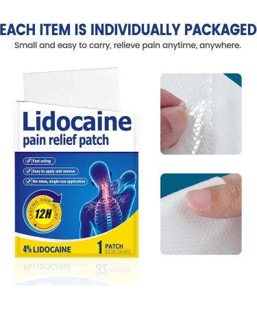 ENERIDEA 4% Lidocaine Patches, 25 Count Maximum Strength Pain Relief Patch for Muscle Relief in Neck Knee Back and Shoulders, 12 Hour Long Lasting Relief Pains (25 Count) - Buy Online on GoSupps.com