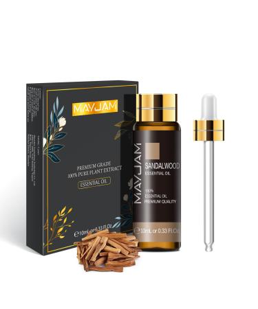 MAYJAM Sandalwood Essential Oil 10ML Sandalwood Oil for Diffuser Humidifier DIY Home Wardrobes Sandalwood Oil 10 ml (Pack of 1)