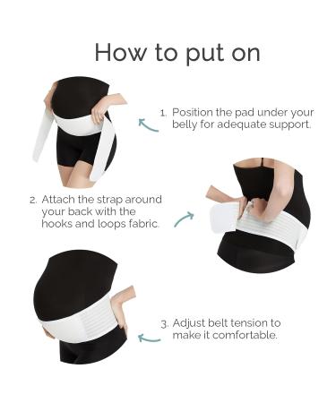 Neotech Care Adjustable Maternity Belt - Light and Breathable Pregnancy Belly Support Band - White Regular Size - Buy Online on GoSupps.com