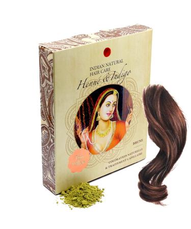 Henna & Indigo - Brown - Natural coloring & Hair care - Powder - 200g