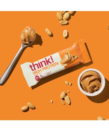 think! High Protein Bar 20g Protein per bar Zero sugar Gluten Free Low GI Creamy Peanut Butter 10 count-box 60g per bar Convenient On-the-go Delicious & Nutritious Snack (packaging may vary) - Buy Online on GoSupps.com