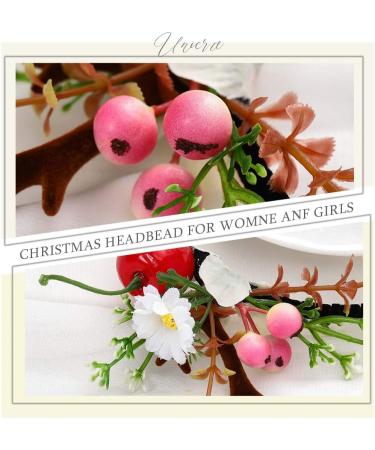 Unicra Christmas Flower Antlers Headband - Halloween Hair Accessory for Women and Girls - Buy Online on GoSupps.com